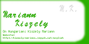 mariann kiszely business card